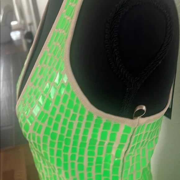 BCBGMAXAZRIA Green Sequin Halter Dress. Sz Small - Picture 5 of 9